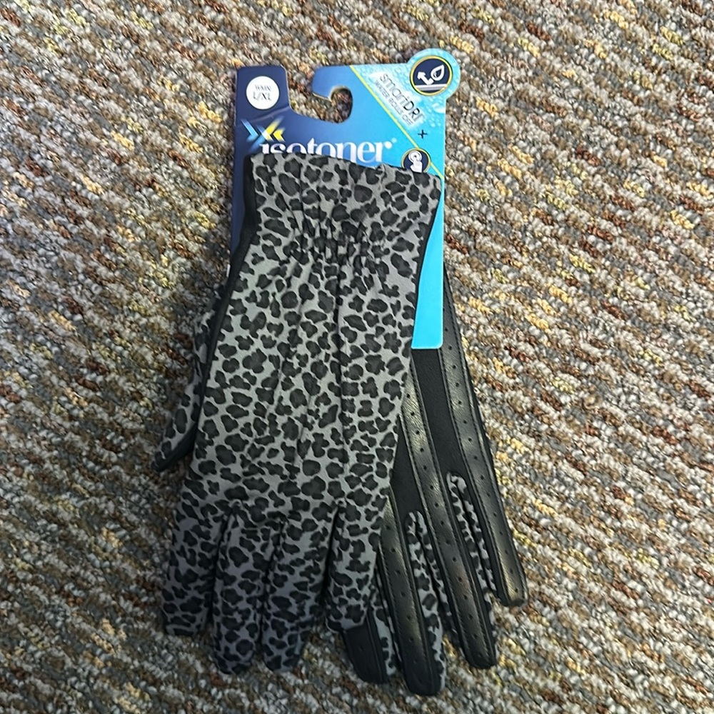 ISOTONER Signature SmartDRI SmarTouch Gloves Grey Leopard - L/XL